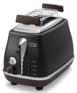 GRILLE PAIN 2 slice + bun warmer black toaster